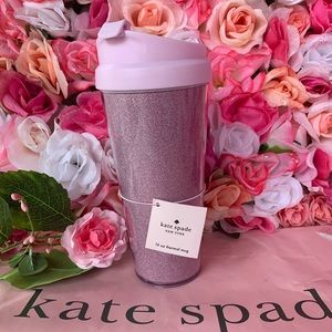KATE SPADE Lola Glitter Thermal Mug Rose Pink